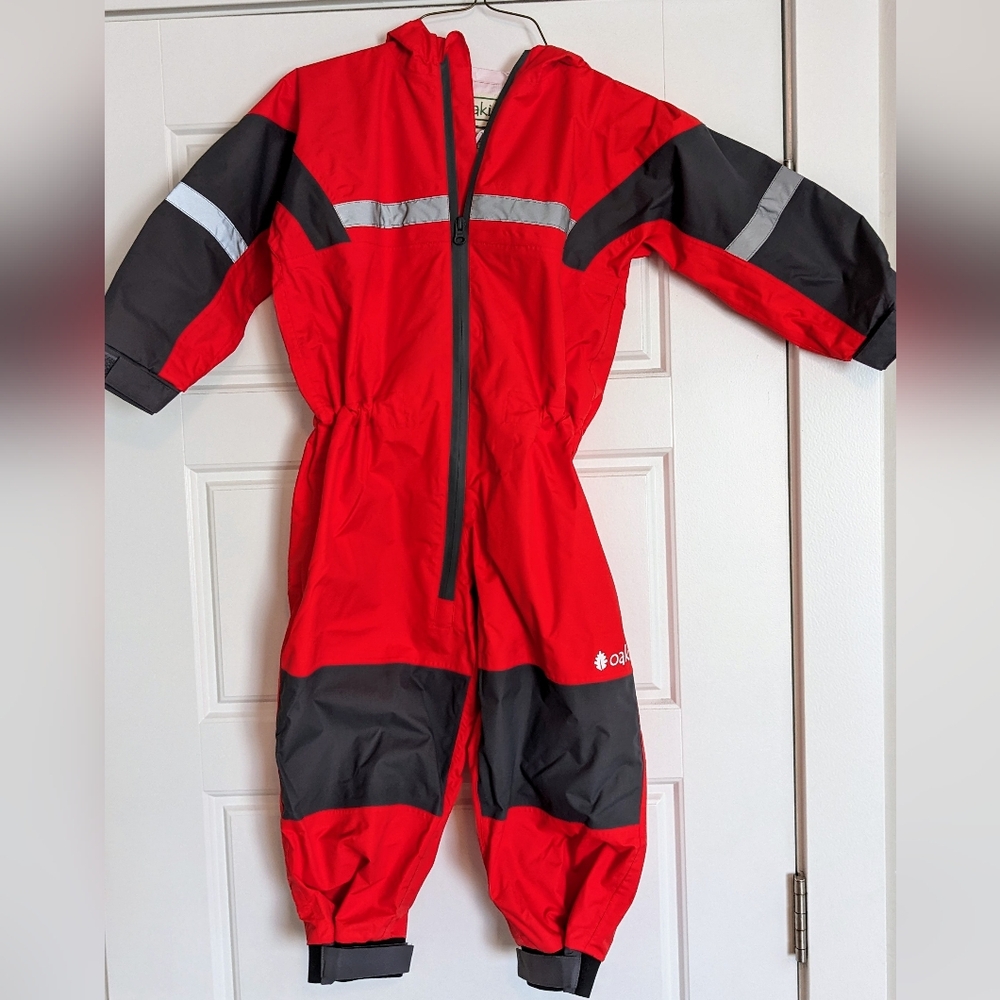 OAKI Children's Rain/Trail Suit Fiery Red 5T New w/o Tags